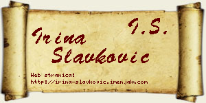 Irina Slavković vizit kartica